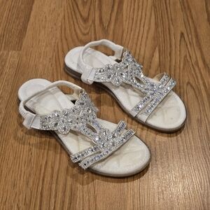 Elegant White Beaded Sandals